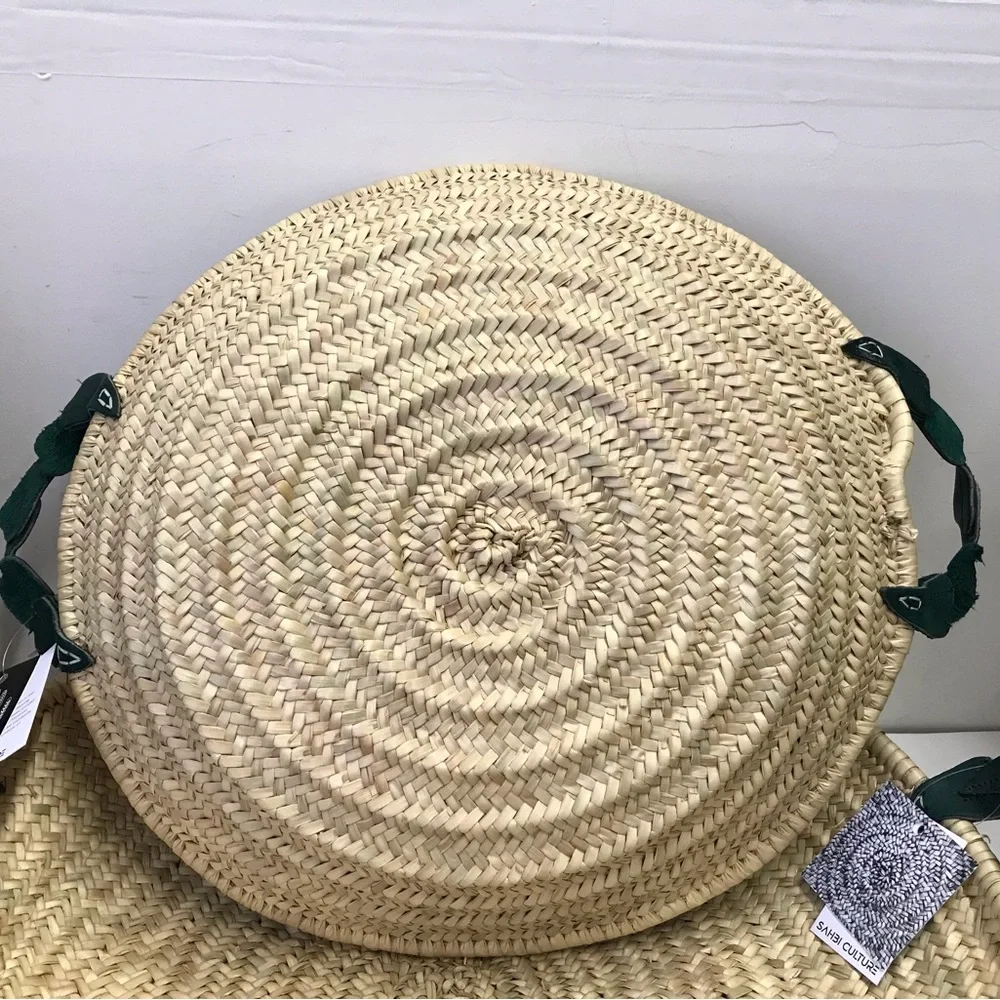 Sahbi Culture Moroccan Palm Leaf Berber Platter Basket